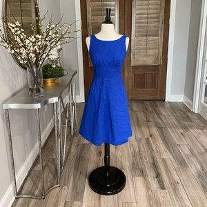 J. Crew Royal Blue Quilted Texture Sleeveless Dress Size 2